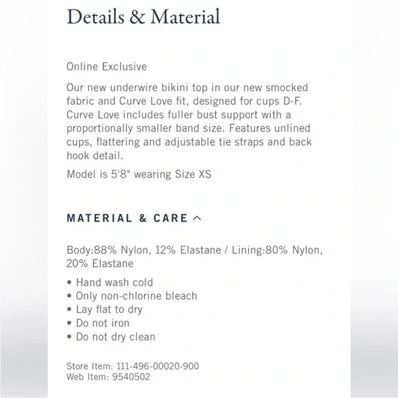 NWT ABERCROMBIE Curve Love Tie-Strap Underwire
Bikini Top M black swim - Picture 8 of 8